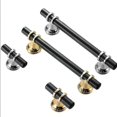 thumbnail image 2 of 2Pcs Aluminum Alloy Black Gold Door Handle Wardrobe Kitchen Cabinet Drawer Solid Handle, 2 of 5