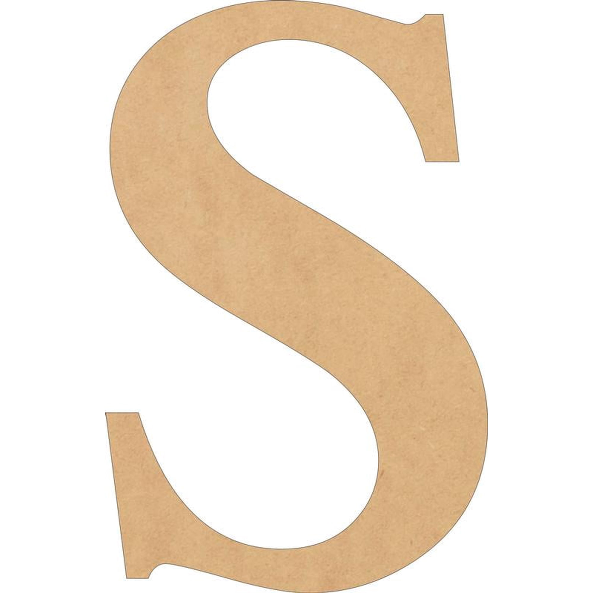 Wooden Letters Craft, Unfinished 4'' Tall Times S, Alphabet Small MDF Shape