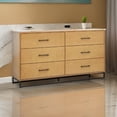 thumbnail image 6 of Benjara Larie Wide Dresser Chest with 6 Drawers, Bar Handles, Light Oak Brown, 6 of 6