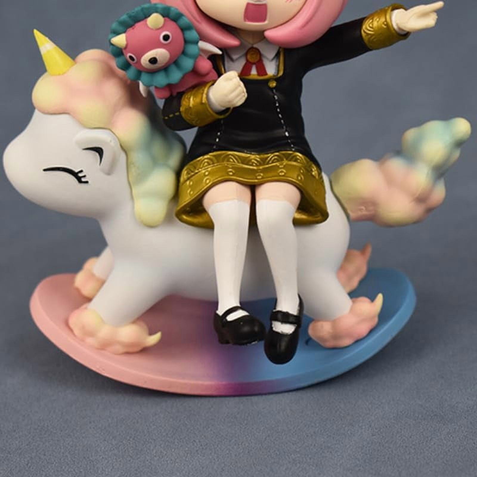 Newly Anya Figure Sitting Replacement Face Trojan Anya Anime Figures 15cm/5.9inch Handmade PVC Cartoon Character Model Decoration Craft Gift