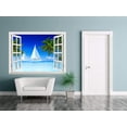 thumbnail image 2 of wall26 Removable Wall Sticker/Wall Mural - Beautiful Tropical Scenery of Sailboats on Beach and Palm Tree | Creative Window View Home Decor/Wall Decor - 36"x48", 2 of 6