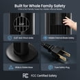 thumbnail image 6 of PhiloDeco 40" Tower Fan for Home, 80° Oscillating Silent Bladeless Floor Fan with Remote, 3 Speeds, Multiple Modes, 7-Hour Timer, Led Display Screen, Vertical Fan For Home, Living Room, Office, 6 of 8