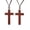 Silver/Red, variant on VNOX Men's Alloy Black Wood Cross Pendant Necklace, Adjustable Leather Cord, Silver Tone Gift