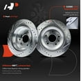thumbnail image 5 of A-Premium 12.19 inch (309.5mm) Rear Drilled and Slotted Disc Brake Rotors + Ceramic Pads Kit Compatible with Select Acura Models - RL 2005 2006 2007 2008 2009 2010 2011 2012, 6-PC Set, 5 of 8