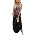 thumbnail image 1 of SMihono Robe Maxi Bohème d'Été pour Femmes Grande Taille Robe Longue Sans Manches Imprimée Col Croisé devant Robe de Plage, 1 of 5
