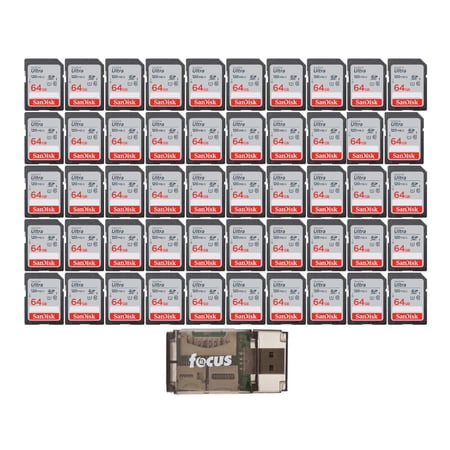 UPC: 0196271523987 | SanDisk 64GB 120MB/S Ultra UHS-I SDXC Memory Card (50-Pack) with Card Reader
