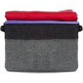 thumbnail image 2 of Gseagtia Closet Storage Bins [3-Pack] Foldable Storage Basket Collapsible Fabric Storage Boxes with Cotton Handles Organizer for Nursery Shelf, Closet, Office (Black, 15 x 9.8 x, 2 of 5