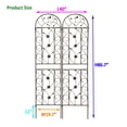 thumbnail image 4 of 2-Pack Brown Metal Garden Trellis - 86.7" Tall Outdoor Plant Support. Rustproof Iron Trellis for Climbing Flowers. Vintage Style for Garden &amp; Patio., 4 of 12