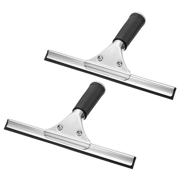 Uxcell Shower Window Squeegee Stainless Steel All Purpose Cleaning Tool 9.84 Inch Black, 2 Pack