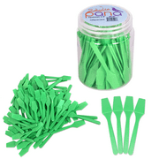 Pana Brand 100 Pcs Cosmetic Platics Spatulas 2.5" Disposable Sample Tester For Facial Cream and Mask - Green