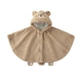 thumbnail image 2 of DJDLJWCJ Baby Hooded Cape Cute Bear Fleece Winter Poncho Soft Thick Warm Kids Bear Cape Khaki Size 6M, 2 of 5