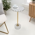thumbnail image 5 of JONATHAN Y Gray, White and Gold Metal and Resin End Table, 14" x 23.5" Art Deco Glam Sunburst Round Pedestal Side Table for Living Room END1004B, 5 of 8