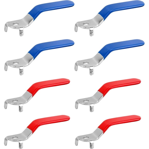 8 Pieces Lever Handle for Ball Valve Handle Replacement Quarter Turn Spigot Handle for Outdoor Faucet Replacement with Hole Size 5 x 8 mm Red, Blue