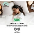thumbnail image 6 of 100% Egyptian Long Staple Cotton Bedsheet Set, 800 Thread Count, 6-PC Sheets Set, Percale White, California King Size, 10 Inch Deep Pocket of Fitted Sheet, Soft Crisp Percale Weave Breathable, 6 of 7