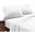 thumbnail image 1 of Hotel Luxurious, 1800 Series Super Soft Embroidery 4 PC Sheet Set (Full White), 1 of 4
