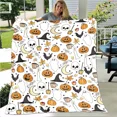 thumbnail image 2 of Print Blanket Sofa Bed Blanket Super Soft Warm Blanket Cover Halloween Ghosts Pumpkin Flannel Throw Blanket (3-MT-A1075,100x130CM), 2 of 6