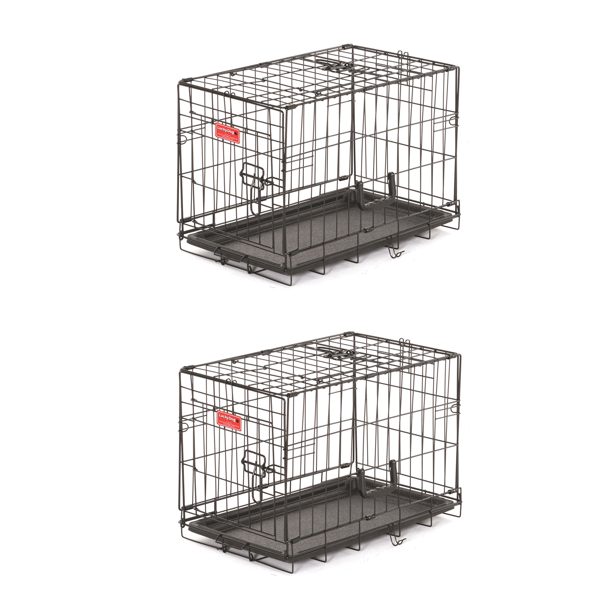 Lucky Dog 2 XS Door Dog Training Kennel w/ Leak Proof Removable Pan (2