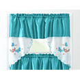 thumbnail image 3 of Plume D' Home 3pc Kitchen Curtain Set (Turquoise Butterfly), 3 of 5