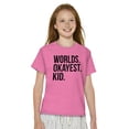 thumbnail image 3 of Worlds Okayest Kid Son Daughter Funny Crewneck T Shirts Boy Girl Teen Brisco Brands XS, 3 of 5