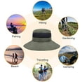 thumbnail image 4 of VONTER Unisex Wide Brim Sun Hat,Outdoor UPF 50+ Waterproof Boonie Hat Summer UV Protection Sun Caps Camping Hiking Fishing Hunting Boating Safari Cap for Men and Women - Army green, 4 of 6