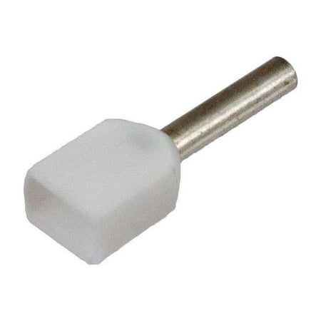 100PCS FER2-22-8D White 2x22AWG 8MM WIRE FERRULES