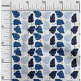 thumbnail image 1 of oneOone Georgette Viscose Navy Blue Fabric Leaves Block Dress Material Fabric Print Fabric By The Yard 42 Inch Wide, 1 of 4