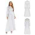 thumbnail image 7 of iiniim Womens Church Robe Gown Priest Long Sleeves Maxi Dress Halloween Costumes White L, 7 of 7