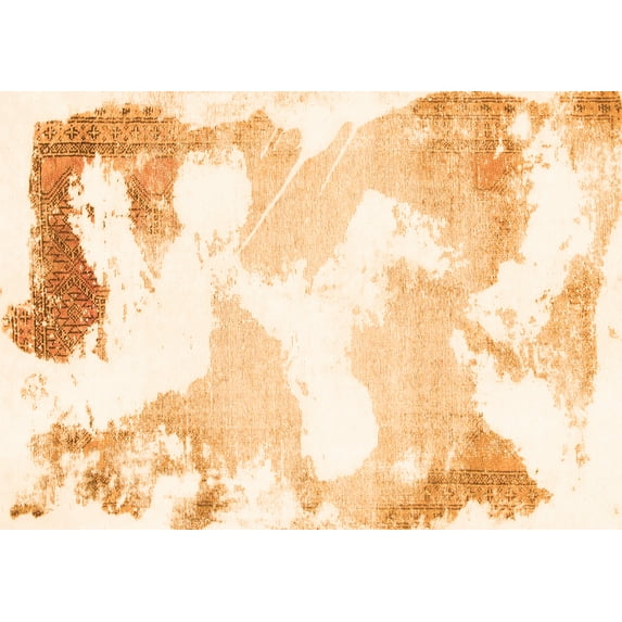 Ahgly Company Indoor Rectangle Abstract Orange Modern Area Rugs, 5' x 8'