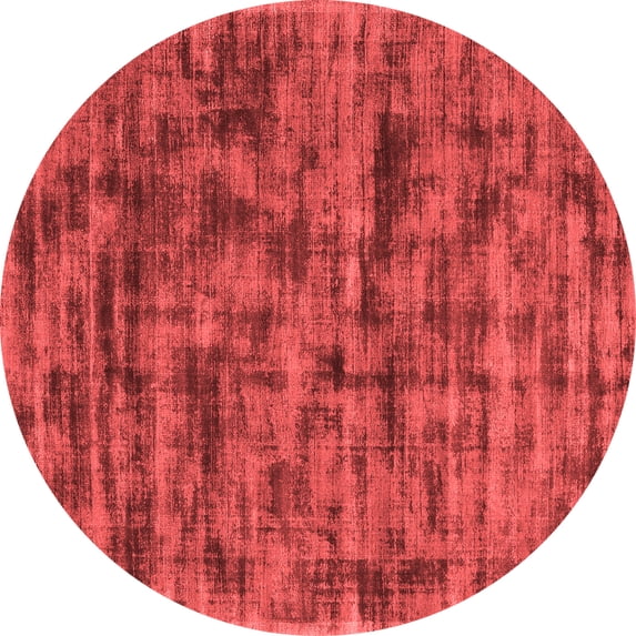 Ahgly Company Indoor Round Abstract Red Contemporary Area Rugs, 4' Round
