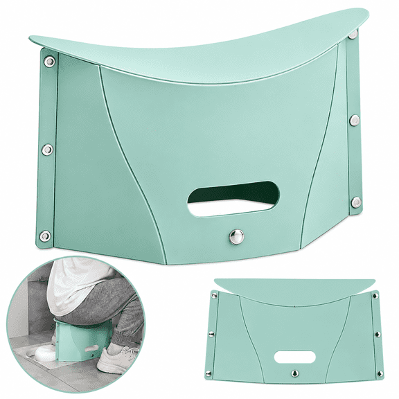 Portable Foldable Squat Stool,1 Pack Lightweight Travel Squat Seat,Ultralight Collapsible Stool for Hiking,BBQ,Subway,Compact Ergonomic Bathroom Stool,Green