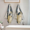 thumbnail image 4 of Geometric Marble Hand Towels 2 PCS, Golden Glitter Kitchen Towel Ultra Soft and Highly Absorbent,Decorative Fingertip Face Towel for Bathroom Hotel, 28.3"x14.4", 4 of 5
