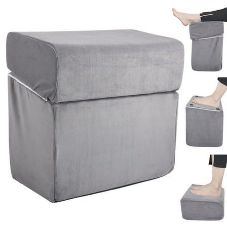 Adjustable Gray Foot Rest Set for Under Desk, Ergonomic Foot Support Cushion, Anti-Slip Design, Ideal for Office, Work, and Home Use, Adjustable Height for Comfort, Compact and Lightweight