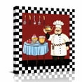 thumbnail image 2 of Canvas Wall Art Chef Kitchen Canvas Art Print Gourmet Black White Buffalo Plaid Pictures Wall Decor for Living Room Bedroom Artwork Decorations Stretched Framed Ready to Hang 16"x16", 2 of 9