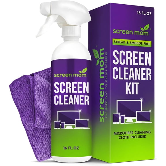 Screen Cleaner Spray and Microfiber Cloth 16oz Screen Cleaner Spray and Wipe for TV, Laptop, Computer, Phone, iPad, Car Screen Cleaning Kit Electronic Cleaner Spray