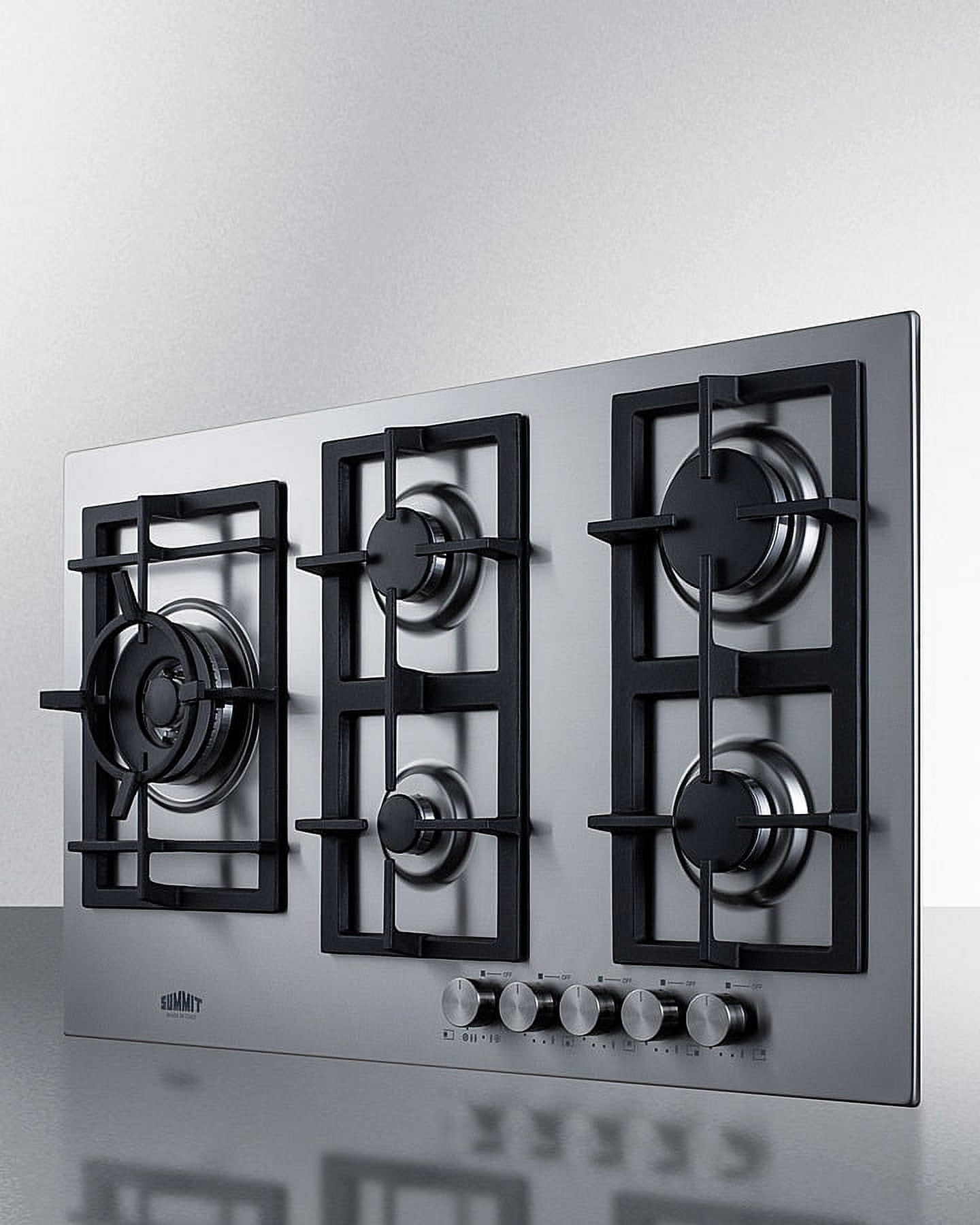 34" Wide 5-Burner Propane Gas Cooktop In Stainless Steel
