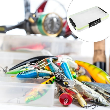 FRCOLOR  3 -sided Fishing Tackle Case Accessory Flies Storage Lock Lure White