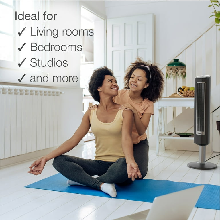 Lasko 38 Wind Tower 3-Speed Oscillating Tower Fan with Remote and Timer,  2519, Gray - Walmart.com