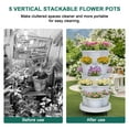 thumbnail image 5 of VECELO 5 Tier Stackable Planter, Vertical Gaden Planting Tower with Removable Wheels, Indoor & Outdoor Gardening Pots for Strawberries, Flowers, Herbs, Vegetables, White, 5 of 9