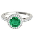 thumbnail image 2 of Aonejewelry 1.35 Ct. Antique Design Halo Emerald and Diamond Engagement Ring In 14k Solid White Gold, 2 of 4