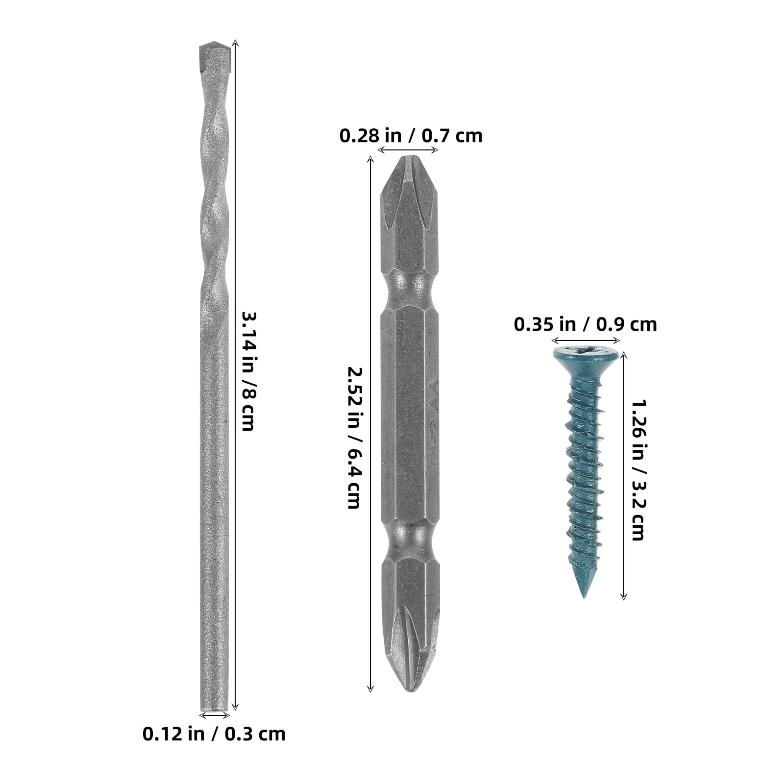 Raindrops 3/16X1-1/4In Self Drilling Anchors Screws For Concrete Walls And Diy Projects