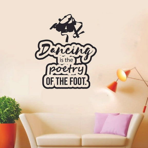 Poetry of the Foot Ballet Ballerina Motivation Quote Wall Sticker Art Decal for Girls Boys Room Bedroom Outdoor Sports Garage House Fun Home Decor Stickers Wall Art Vinyl Decoration Size (20x18 inch)
