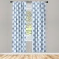 thumbnail image 3 of Ambesonne Geometric Curtains, Checkered Rhombus, Pair of 28"x84", Slate Blue Pale Blue, 3 of 5