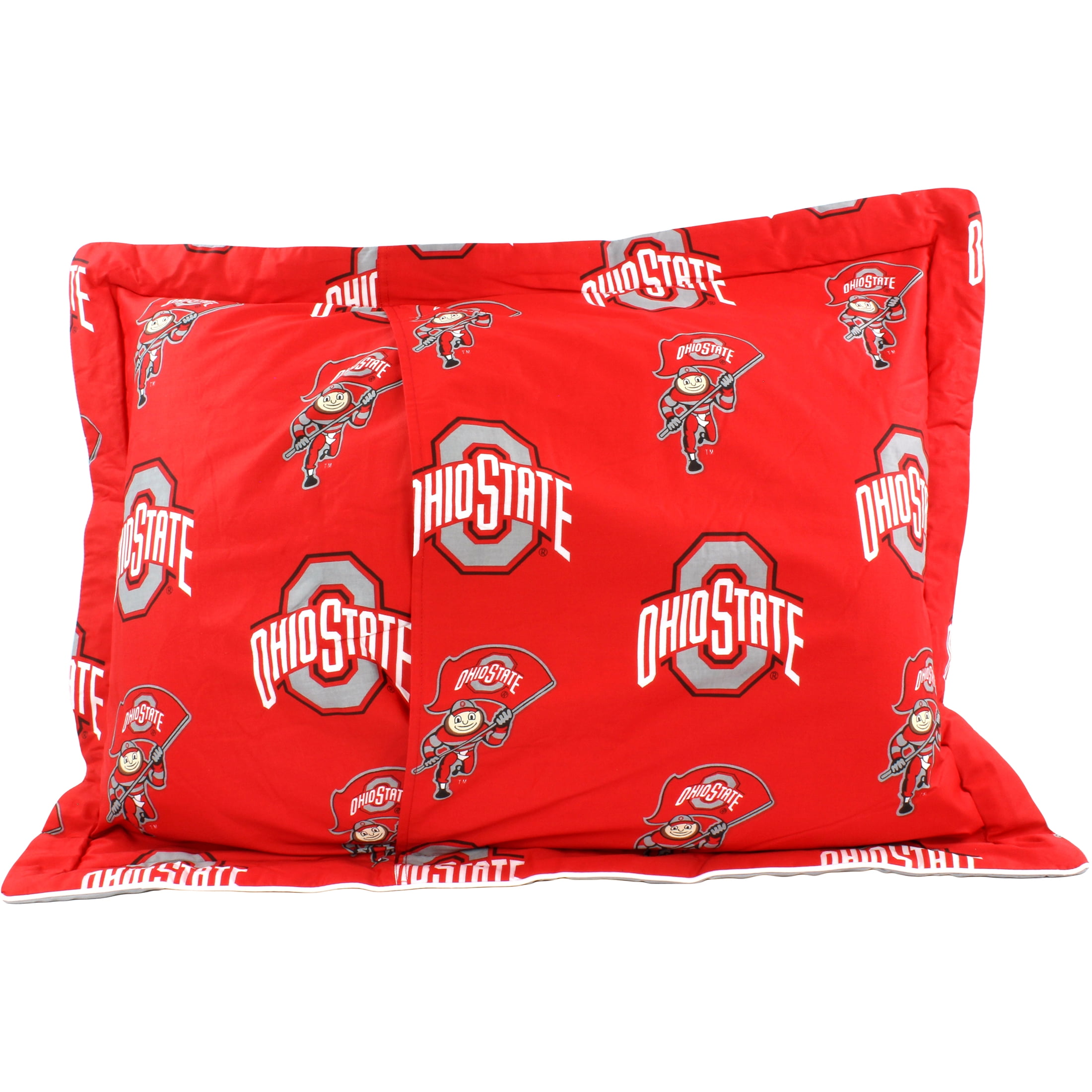 Ohio State Buckeyes 3 Pc Reversible Cotton Comforter Set, 1 Comforter, 2 Shams, King