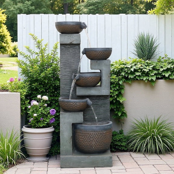 Water Fountain Resin Handcrafted Stone Look Waterfall For Garden Ambiance??