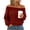 Wine, variant on Dpjklzsn Women's Off Shoulder Long Sleeve Active Top, Easy Fit Athletic Shirt for Workout, Yoga and Casual Wear