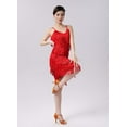 thumbnail image 1 of Vestido de baile latino para adultos, con lentejuelas y borlas, para primavera, para baile, fiesta, actuación en el escenario, vestido de competición, 1 of 2