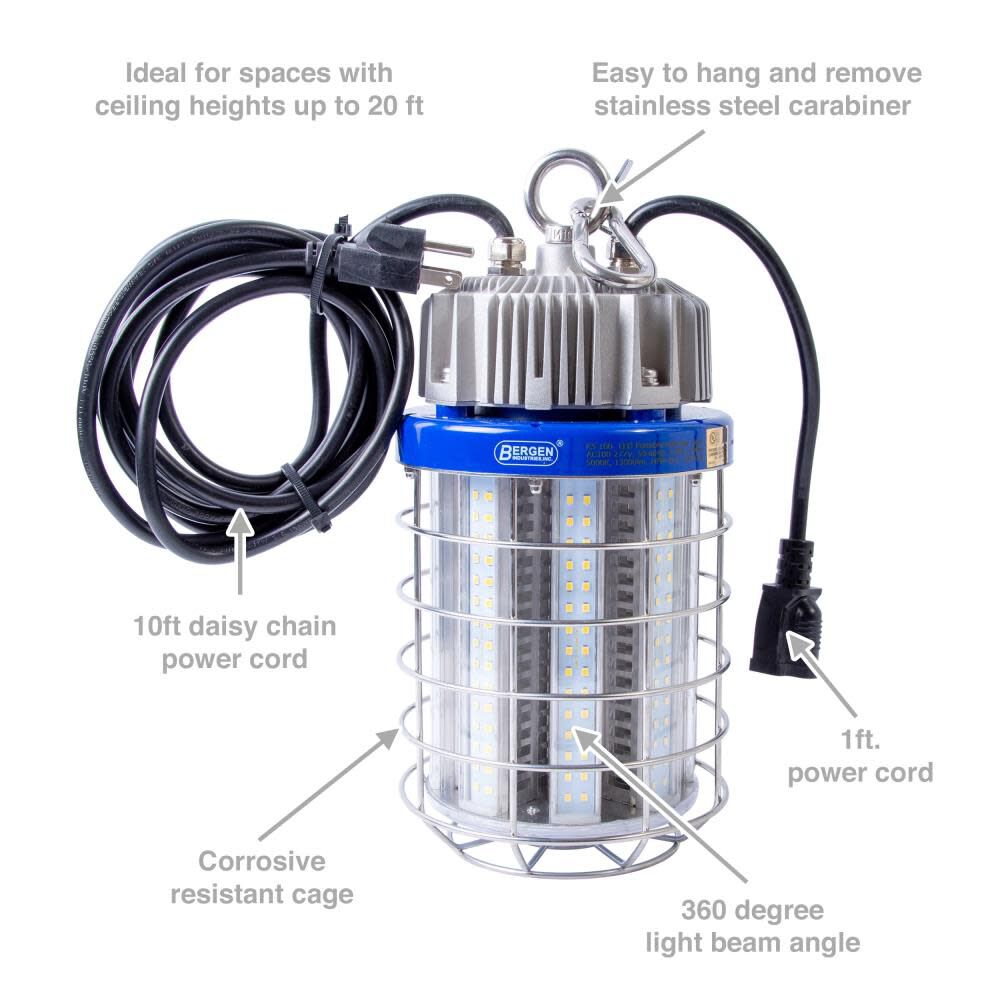 Temporary High Bay Work Light 60w LED IP65 7,500lm 5000k