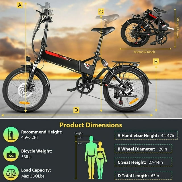 Vivi Electric Bike 20Inch 500W City Commuter E-Bike Folding