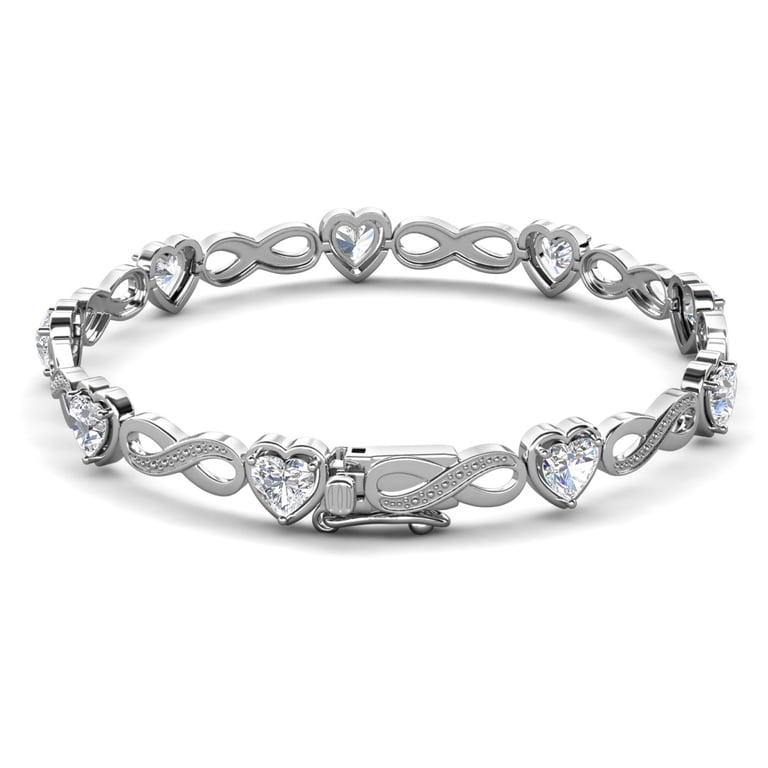 Cate & Chloe Amanda 18k White Gold Tennis Bracelet with Crystals photo 8
