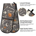 thumbnail image 2 of Yayeee Double Oven Mitt Kitchen Heat Resistant Baking 35" x7" Quilted Glove, Gray Halloween Skeleton, 2 of 6